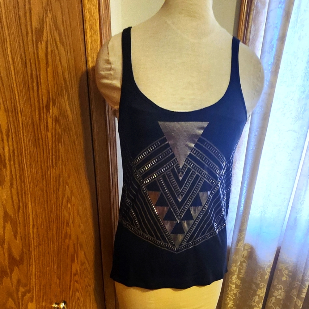 Express Black Geometric Women's Top